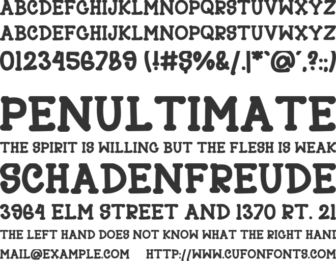 Dewberry font preview