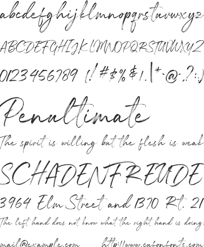 Rossane font preview