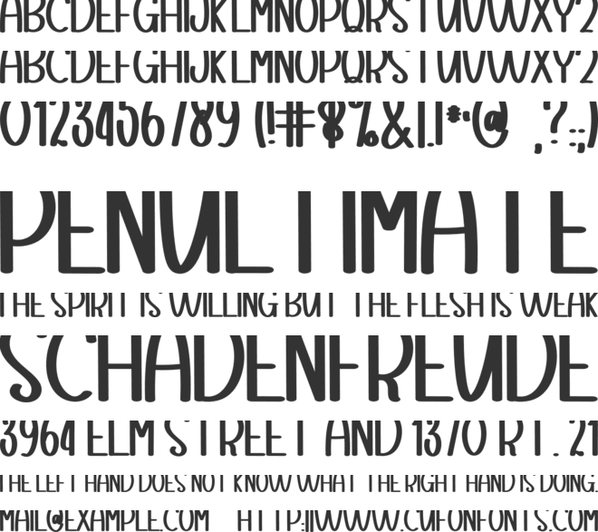 Special Design font preview