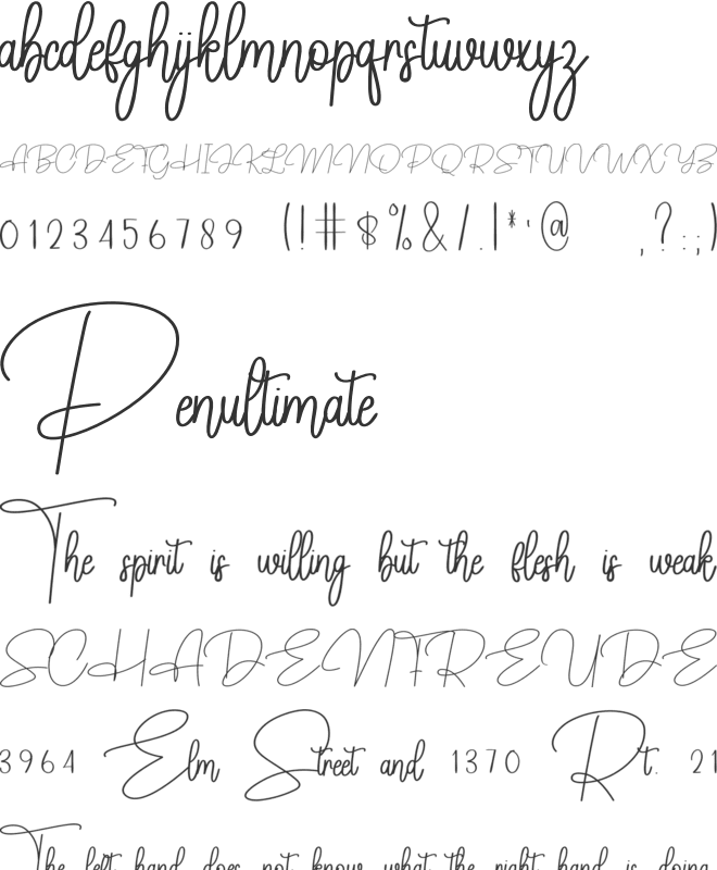 Girly Signature font preview