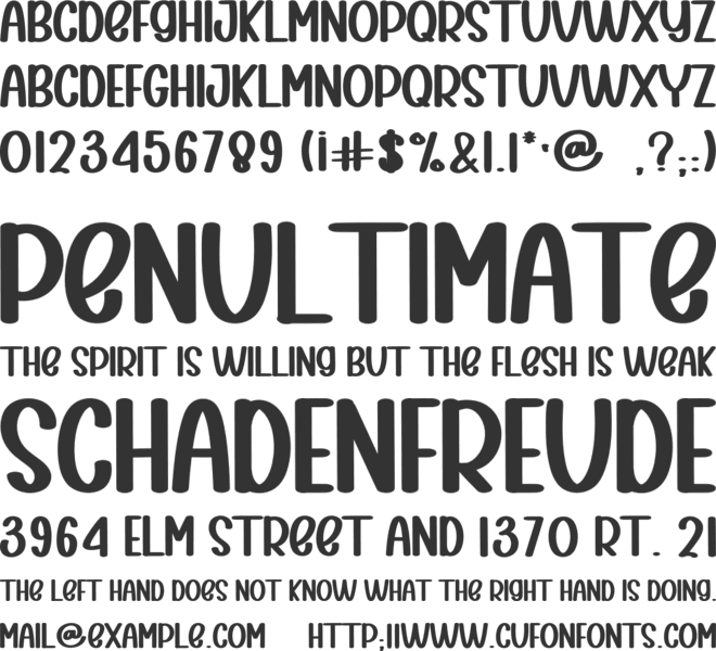 Special Sunday font preview