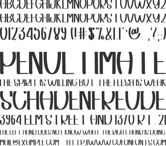 Simple Antony font preview