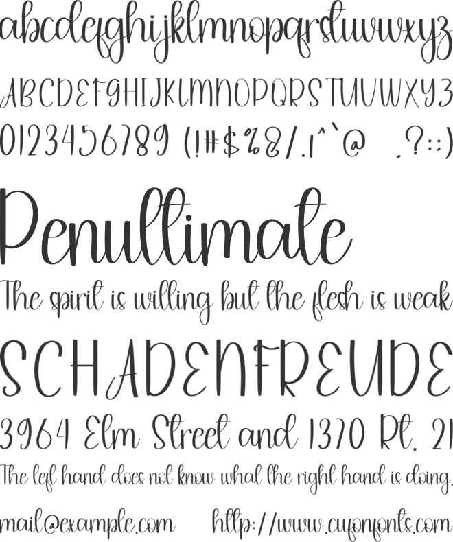 Holidaying font preview