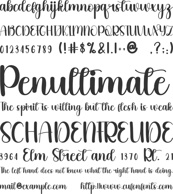 Angista font preview