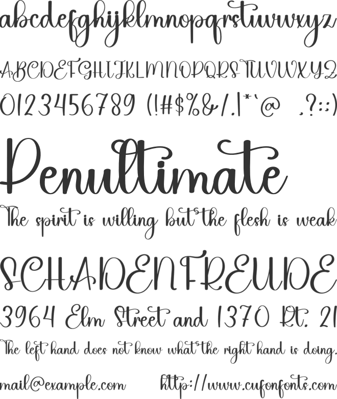 Eastern font preview