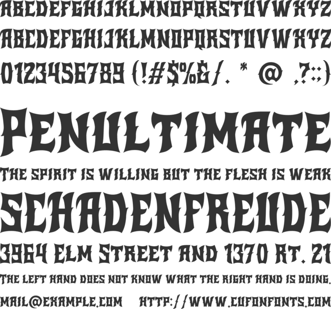 Redband font preview