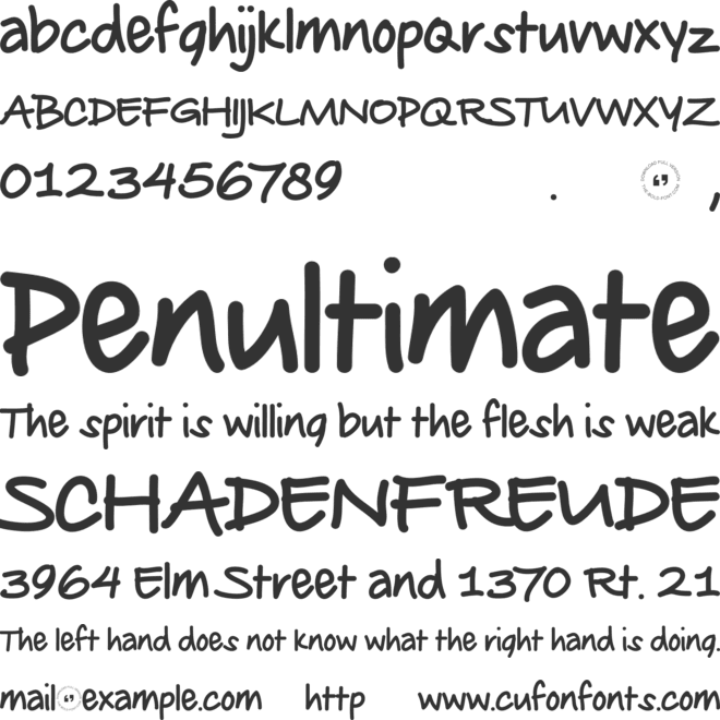 THE HANDWRITTEN FONT font preview