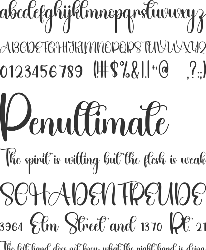 Brilliant Maylena font preview