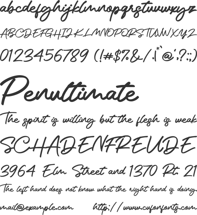 Marstina font preview