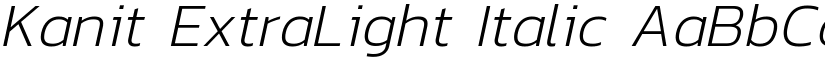 Kanit ExtraLight Italic font