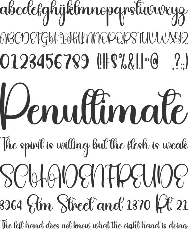 Special Glamour font preview
