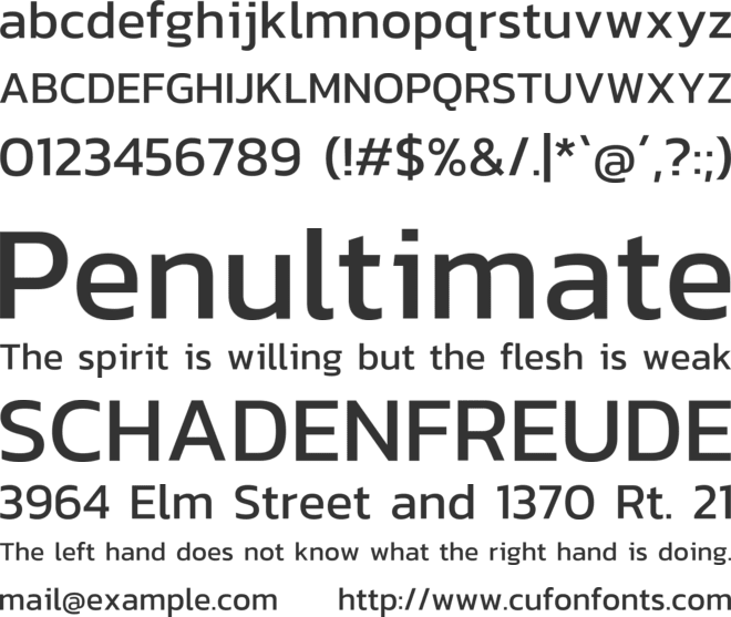 Kanit font preview