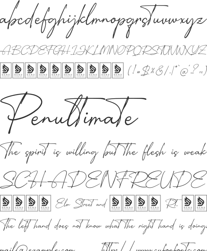 Defraney font preview