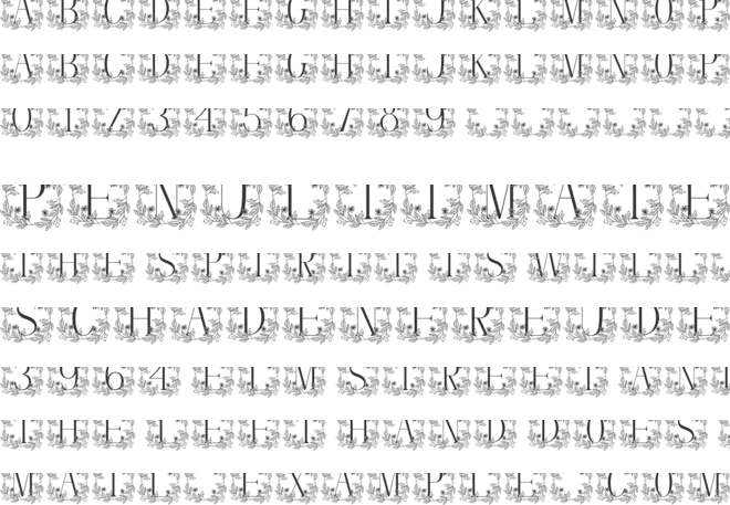 Blue Spring Floral Monogram font preview