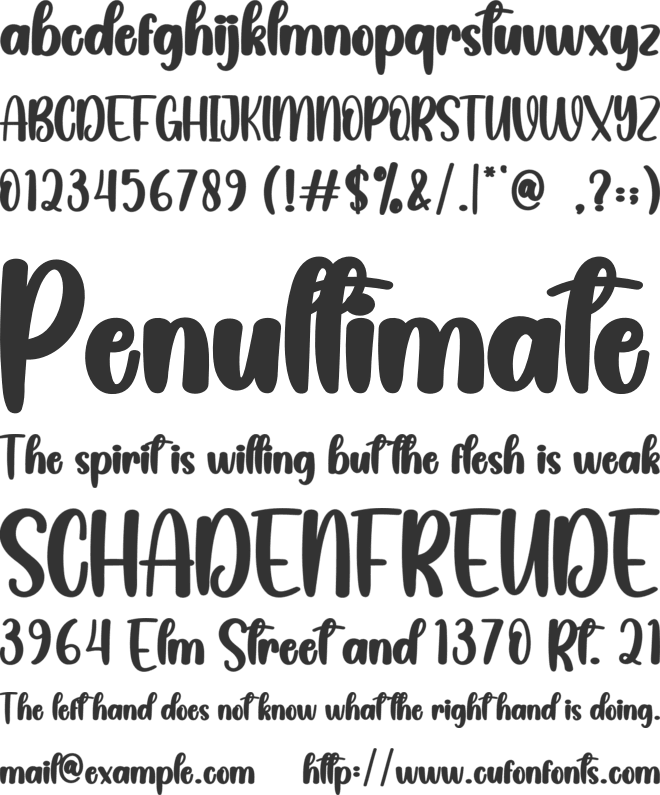 Gargantuan font preview