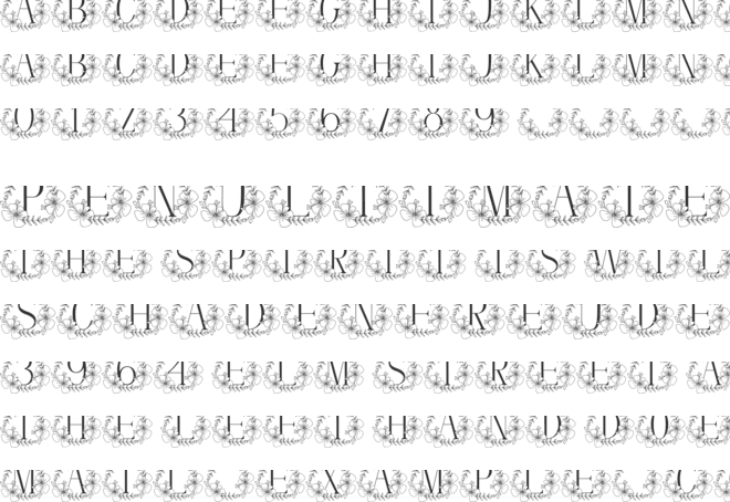 Magnolia Rose Floral Monogram font preview