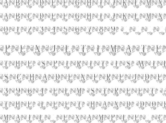Rose Leaves Monogram font preview