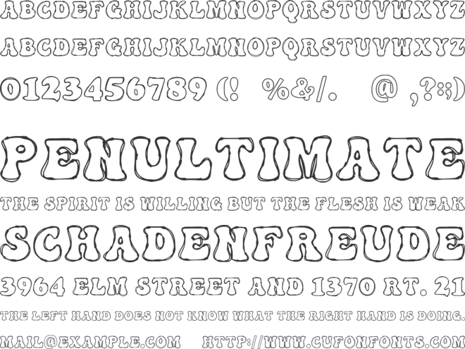 Cartoon Sketch font preview
