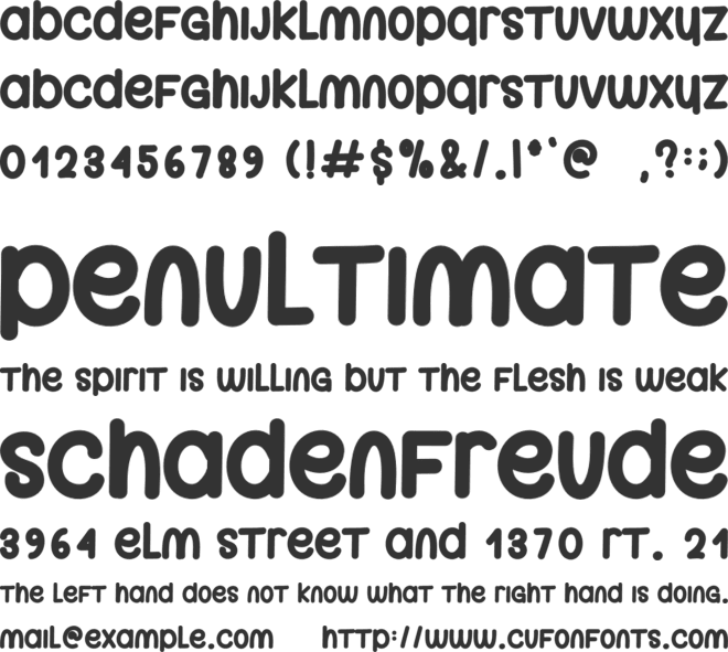 Cute Here font preview