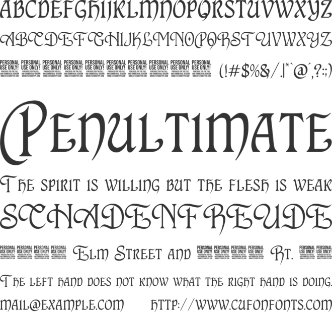 Pandion - Personal Use font preview