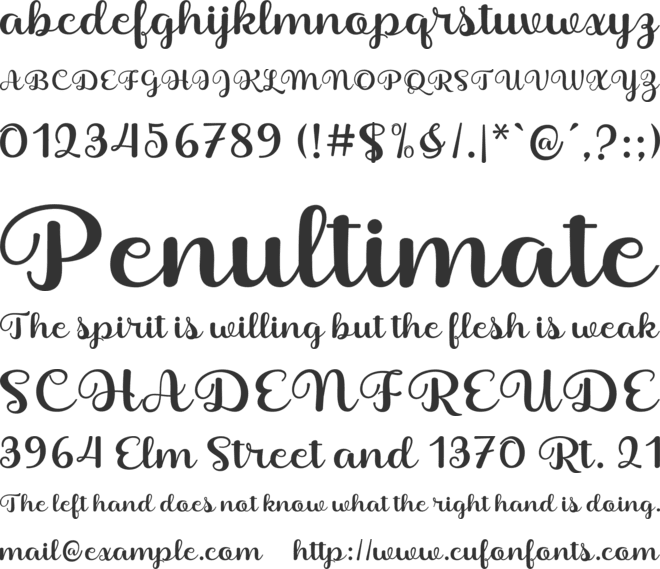 Shyla font preview