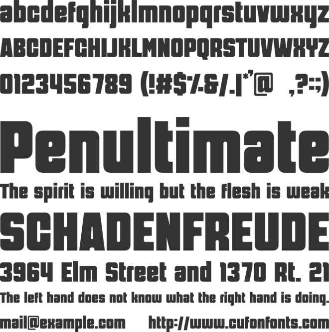 Direction font preview