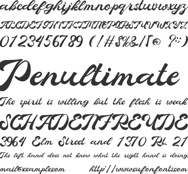 Quaty Heart font preview
