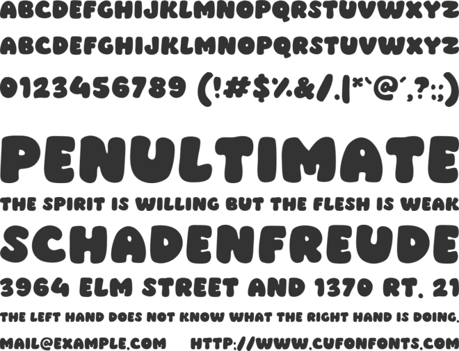 Breadcumz font preview