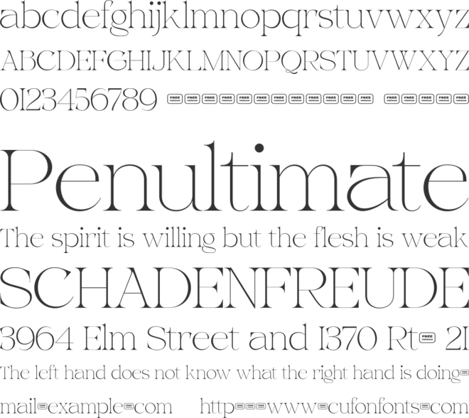 Anefity Free Trial font preview