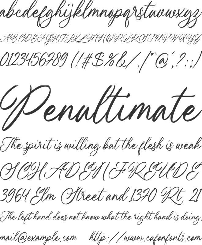 Lovely flower font preview