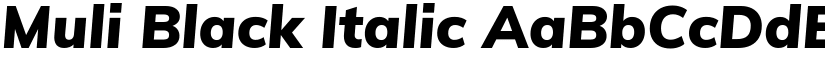 Muli Black Italic font