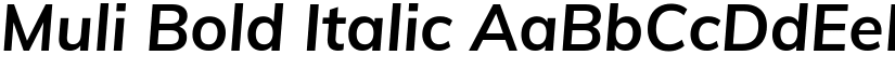Muli Bold Italic font