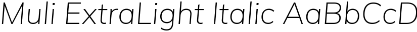 Muli ExtraLight Italic font