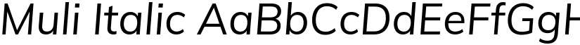Muli Italic font