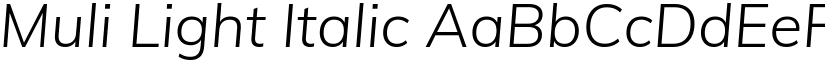 Muli Light Italic font