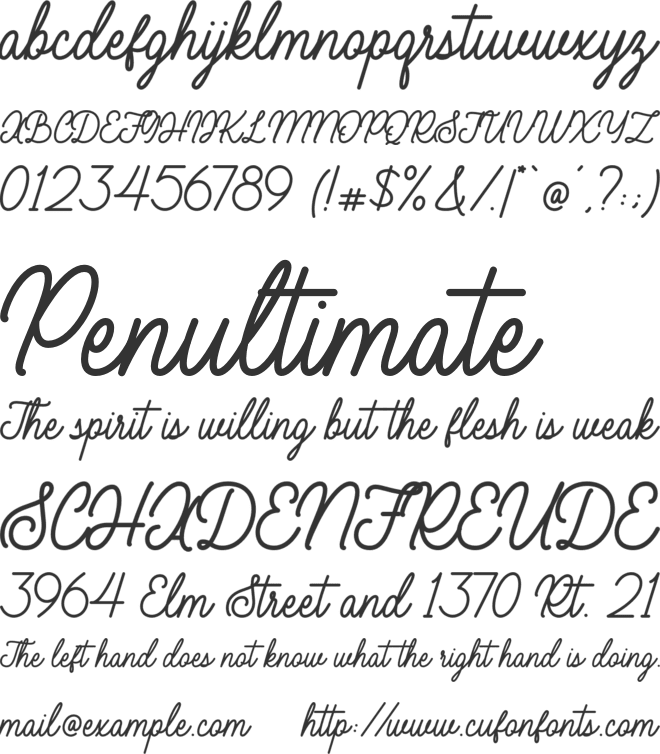 Harmony font preview