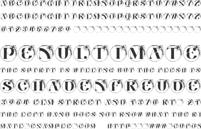 Rosy Flower Monogram font preview