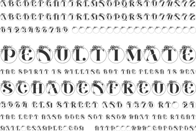 Petal Flower Monogram font preview