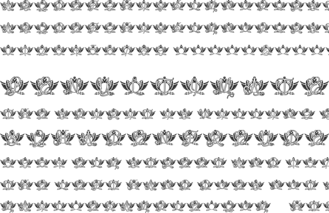 Grace Lotus Mandala Monogram font preview