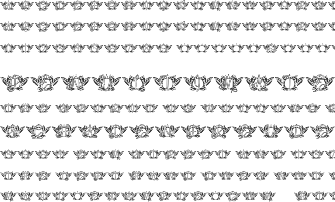 Mind Lotus Mandala Monogram font preview