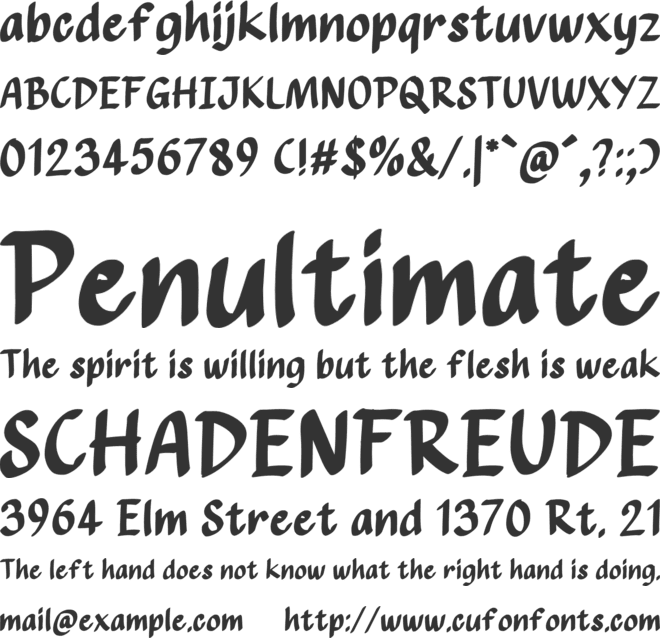 General Komik font preview