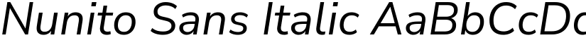 Nunito Sans Italic font
