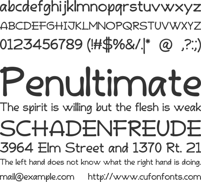 Banda Note font preview