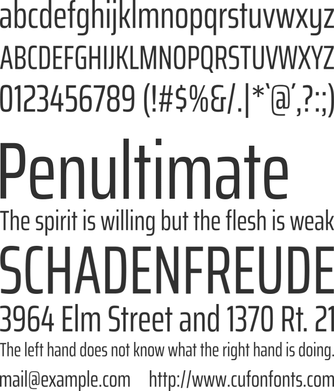 Saira ExtraCondensed font preview