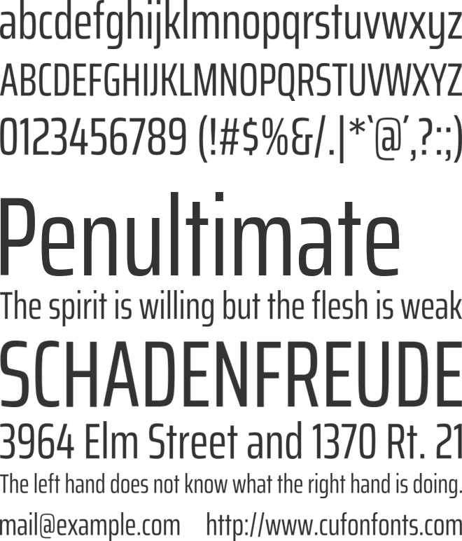 Saira ExtraCondensed font preview