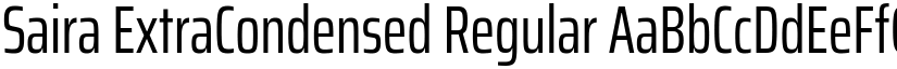 Saira ExtraCondensed Regular font