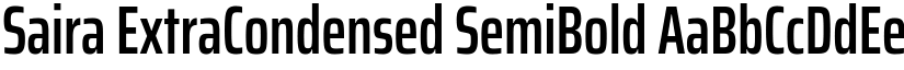 Saira ExtraCondensed SemiBold font