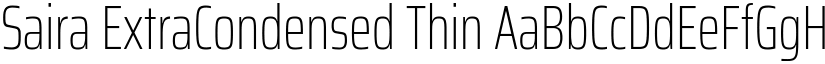 Saira ExtraCondensed Thin font