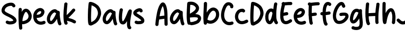 Speak Days font