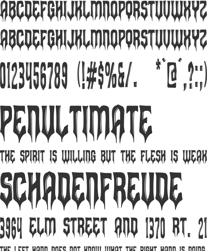Steel Armor font preview